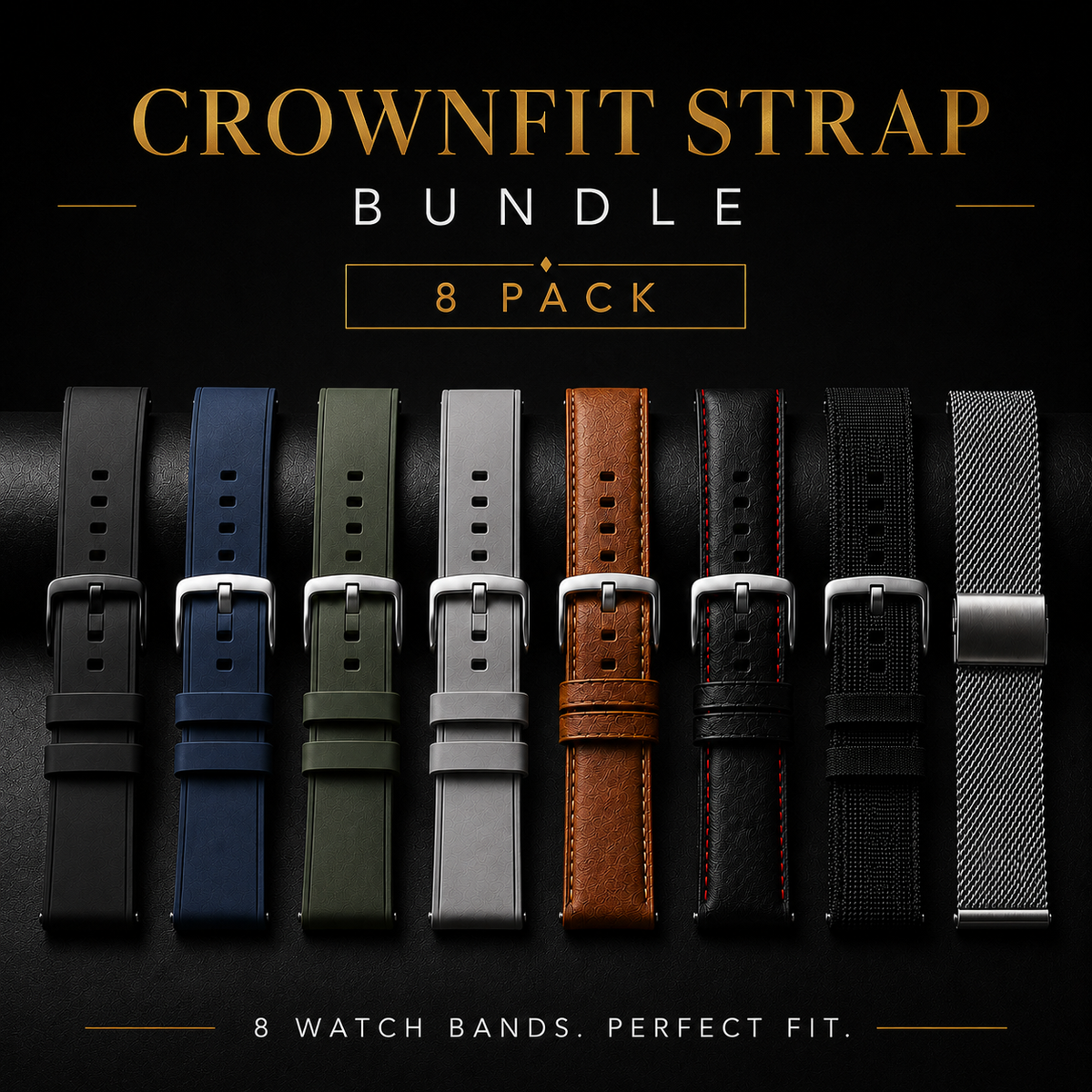 CrownFit Strap Bundle — 8 Pack